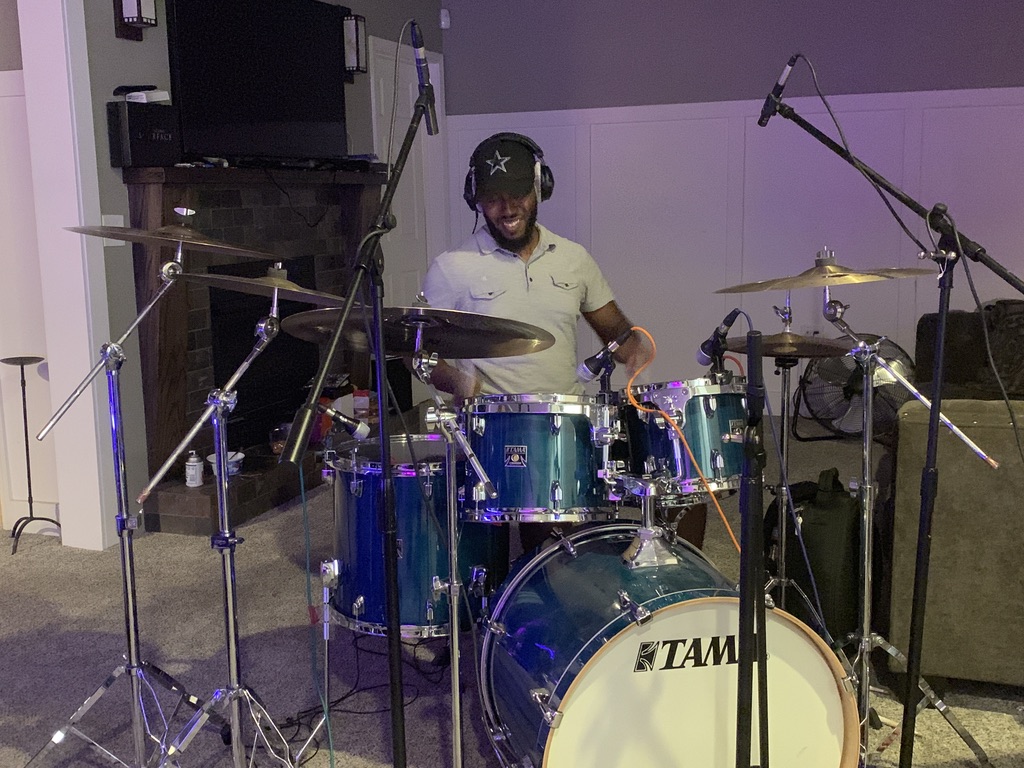 Geremy Wimbush recording Keeping My Day Job at JonjonTraxx Studios